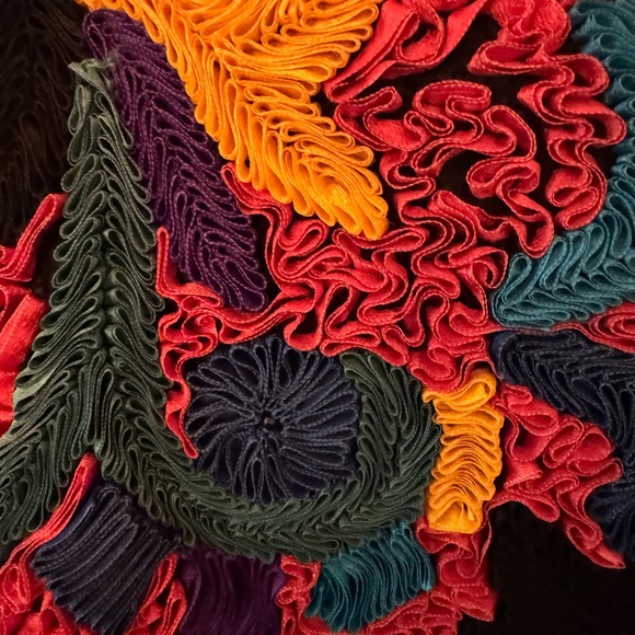 Very unique ribbon jacket by Cache sz med-large. - Picture 3 of 4